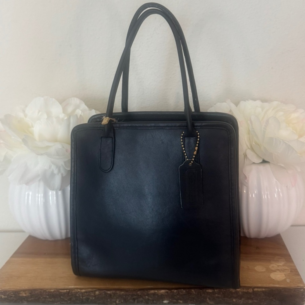 Vintage Coach Small Navy Dinky NYC Tote, 9685